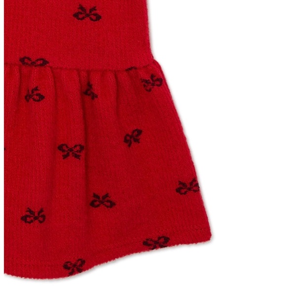 BABY GIRL RED DRESS WITH BOWS - Picture 6 of 6